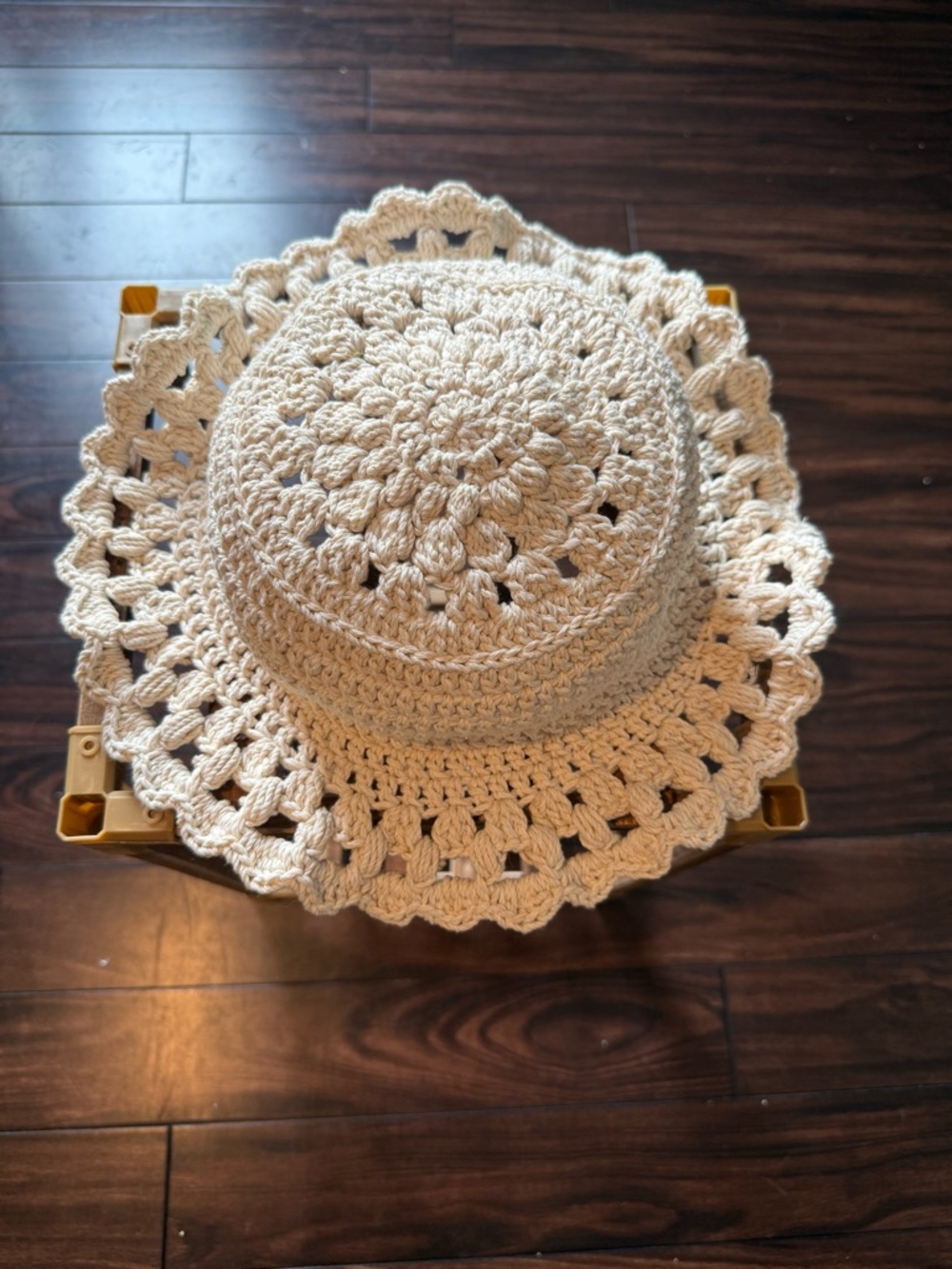 Handmade Boutique Crochet Cream/ Beige Bucket Hat